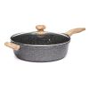 Prairie Signature 6 Quart Cast Aluminum Jumbo Cooker Sauté Pan, Charcoal Speckle