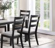 Natural Simple Wooden Table Top 7pc Dining Set Dining Room Furniture Ladder back Side Chairs Cushion Seat