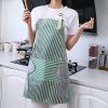 1pc Striped Linen Aprons, Adjustable Kitchen Cooking Apron, Cotton And Linen Machine Washable With 2 Pockets