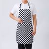 1pc Adjustable Half-length Adult Apron Striped Restaurant Chef Apron Outdoor Camping BBQ Picnic Kitchen Cook Apron With 2 Pockets; Kitchen Accessories